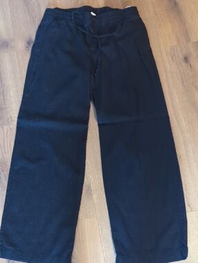 Old Navy Women's Black Wide-Leg Linen Pants